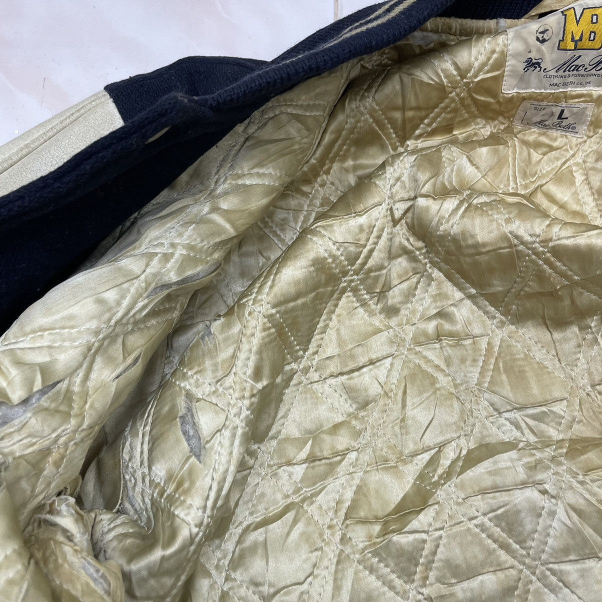 Macbeth × Vintage Vintage Trashed Varsity MacBeth Letterman Jacket Size US M / EU 48-50 / 2 - 10 Thumbnail