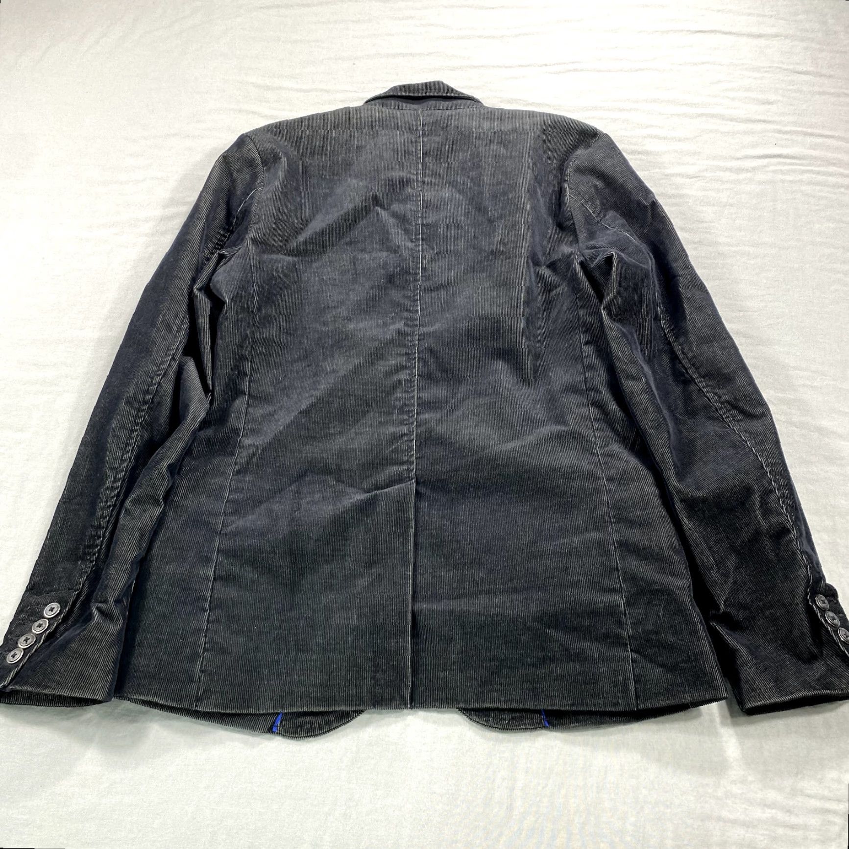 Kenneth Cole Kenneth Cole Reaction Mens Corduroy Sport Coat Jacket Black 40 Chest Small Zipper 2-Button Single-Breasted Coat & Suit Jacket Size 36R - 2 Thumbnail