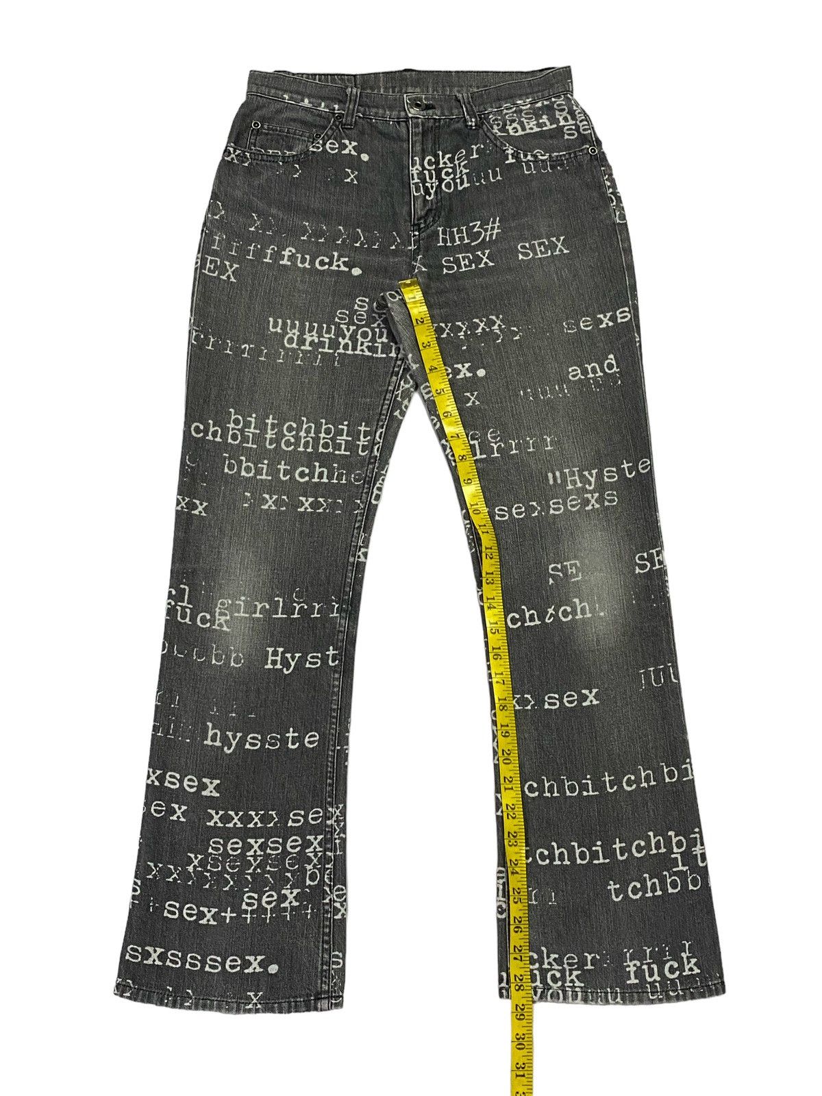 Hysteric Glamour Vintage Hysteric Glamour Sex All Over Print Faded Denim Size US 28 / EU 44 - 7 Thumbnail