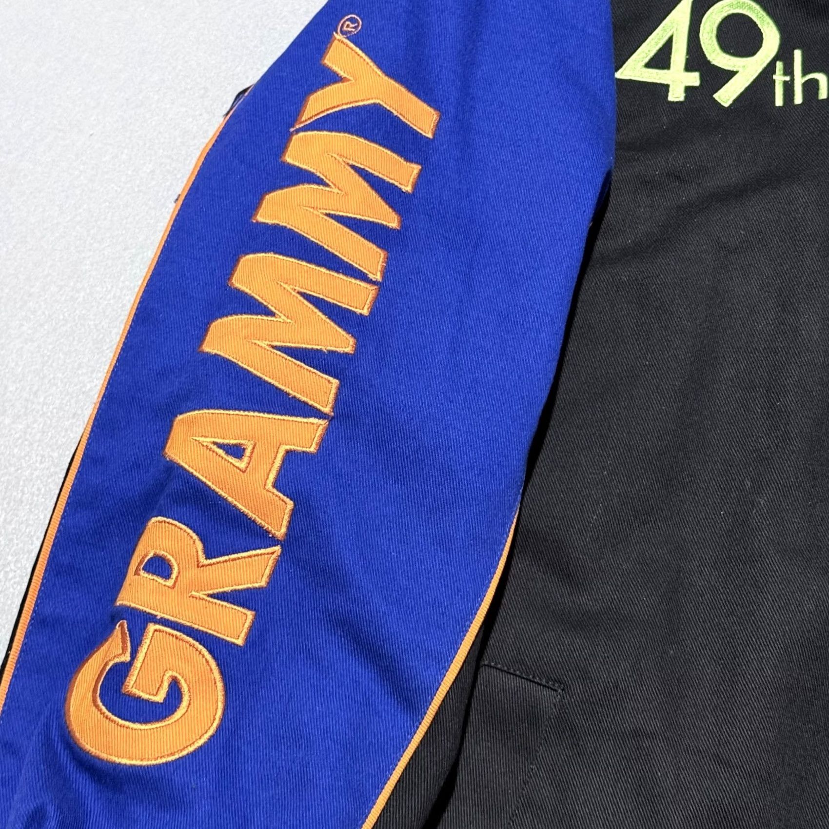 Vintage VINTAGE 49th Grammy Awards Bomber Jacket Men Black Blue Embroidered Snaps XL Jacket Size US XL / EU 56 / 4 - 2 Thumbnail