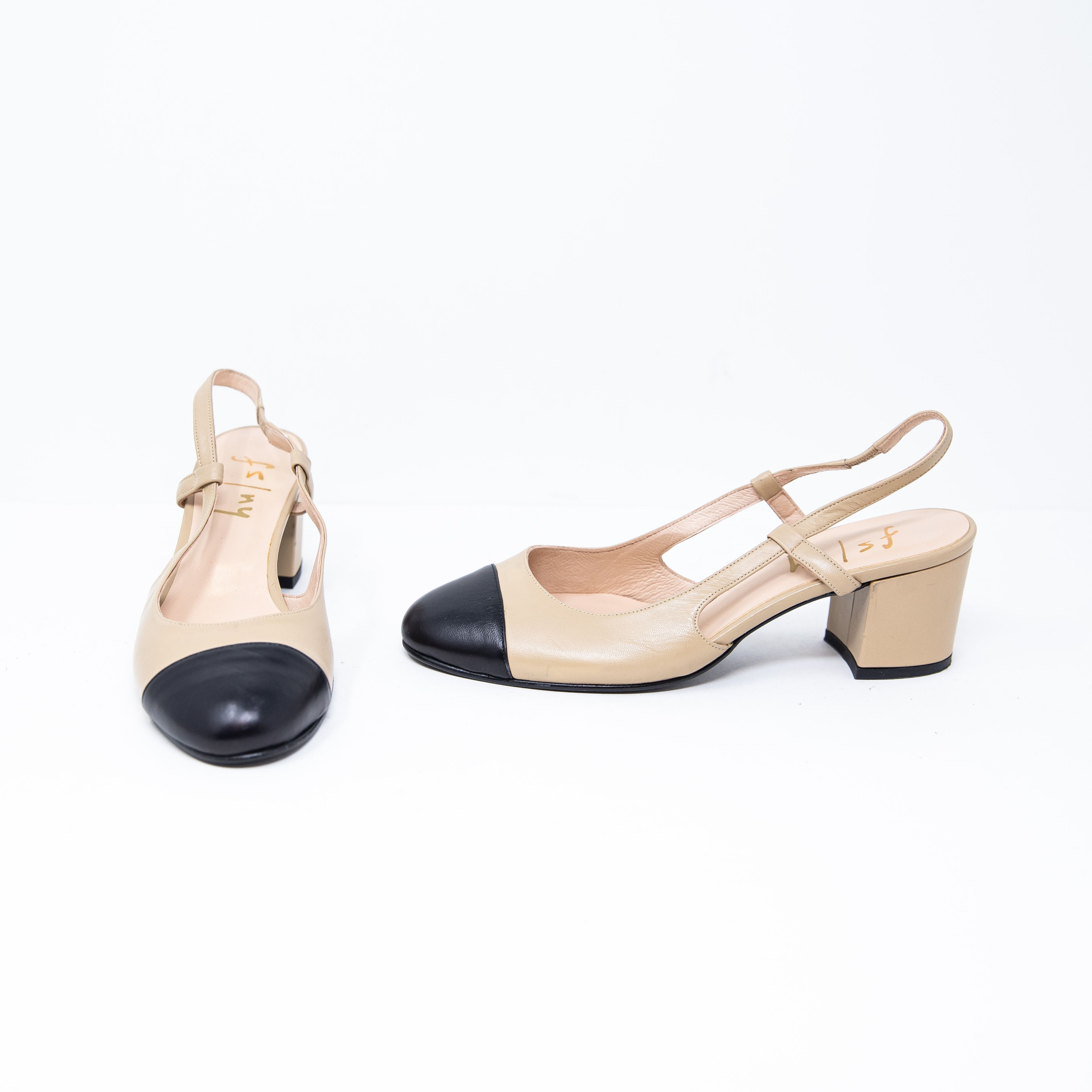 image of Tuckernuck French Sole Baton Genuine Leather Shoes in Beige, Women's (Size 7.5)