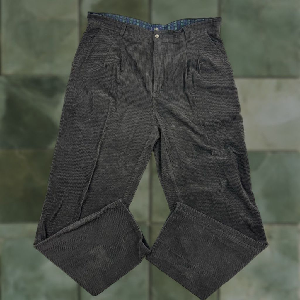 Bugle Boy VINTAGE Bugle Boy Pants Corduroy Relaxed Straight 38x32 Men Black 90s Y2K Hipster Chino / Vintage Mens Pants Size US 38 / EU 54 - 1 Thumbnail