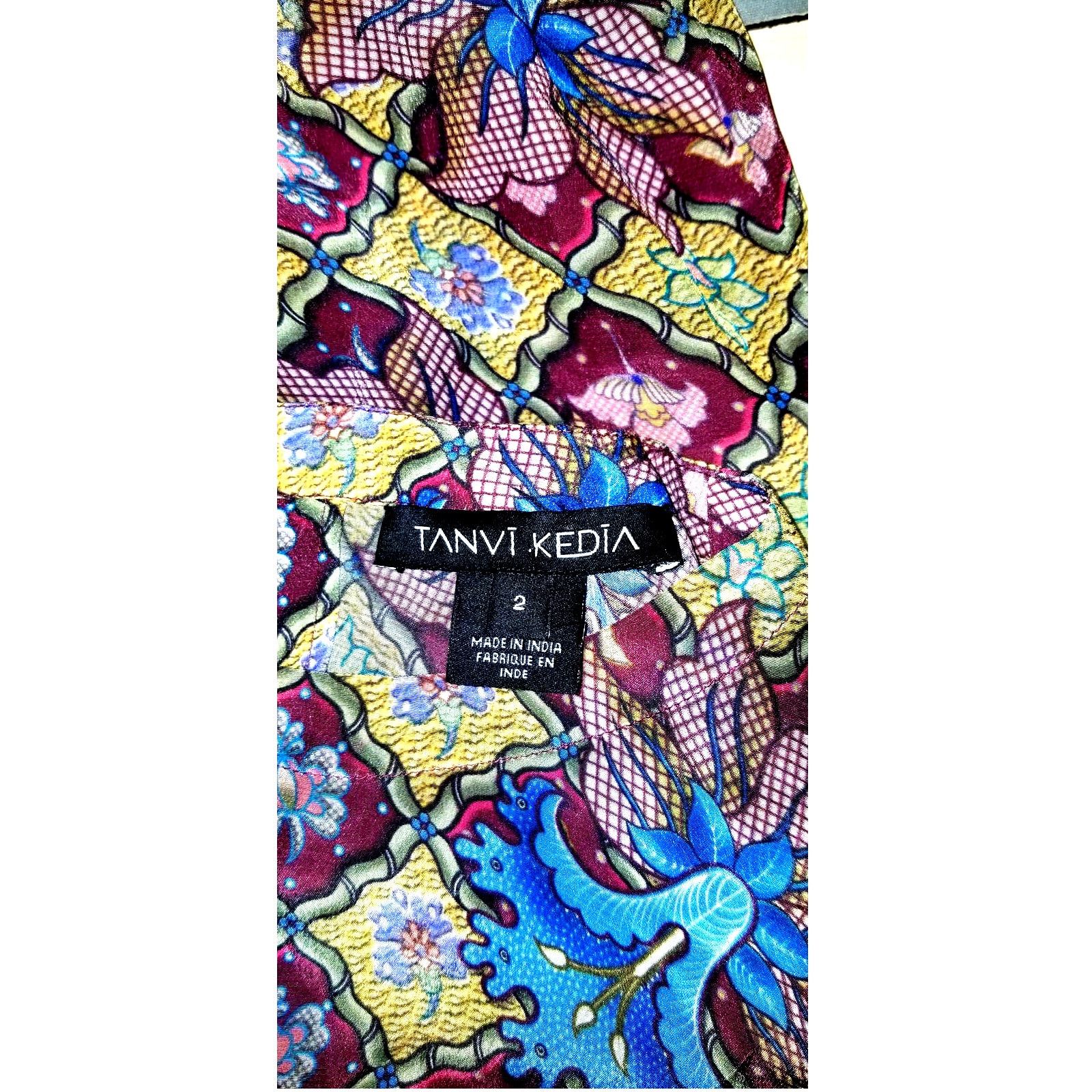 Anthropologie New Selene Geometric Long-Sleeve Blouse by TANVI KEDIA Size XS / US 0-2 / IT 36-38 - 5 Thumbnail