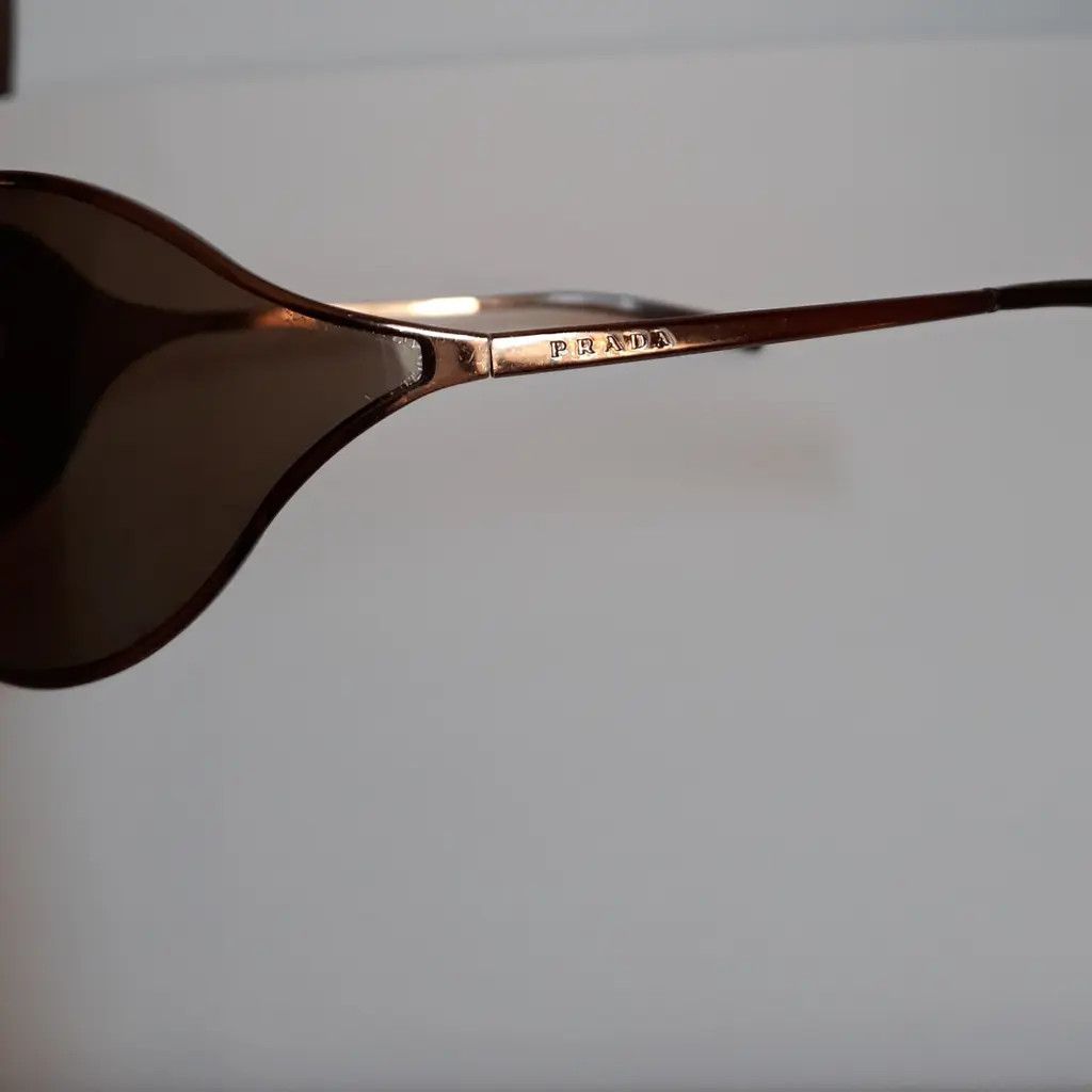 Prada × Vintage PRADA Sunglasses Rectangle Wrap Shield Metal Symbole RI921 Size ONE SIZE - 5 Thumbnail