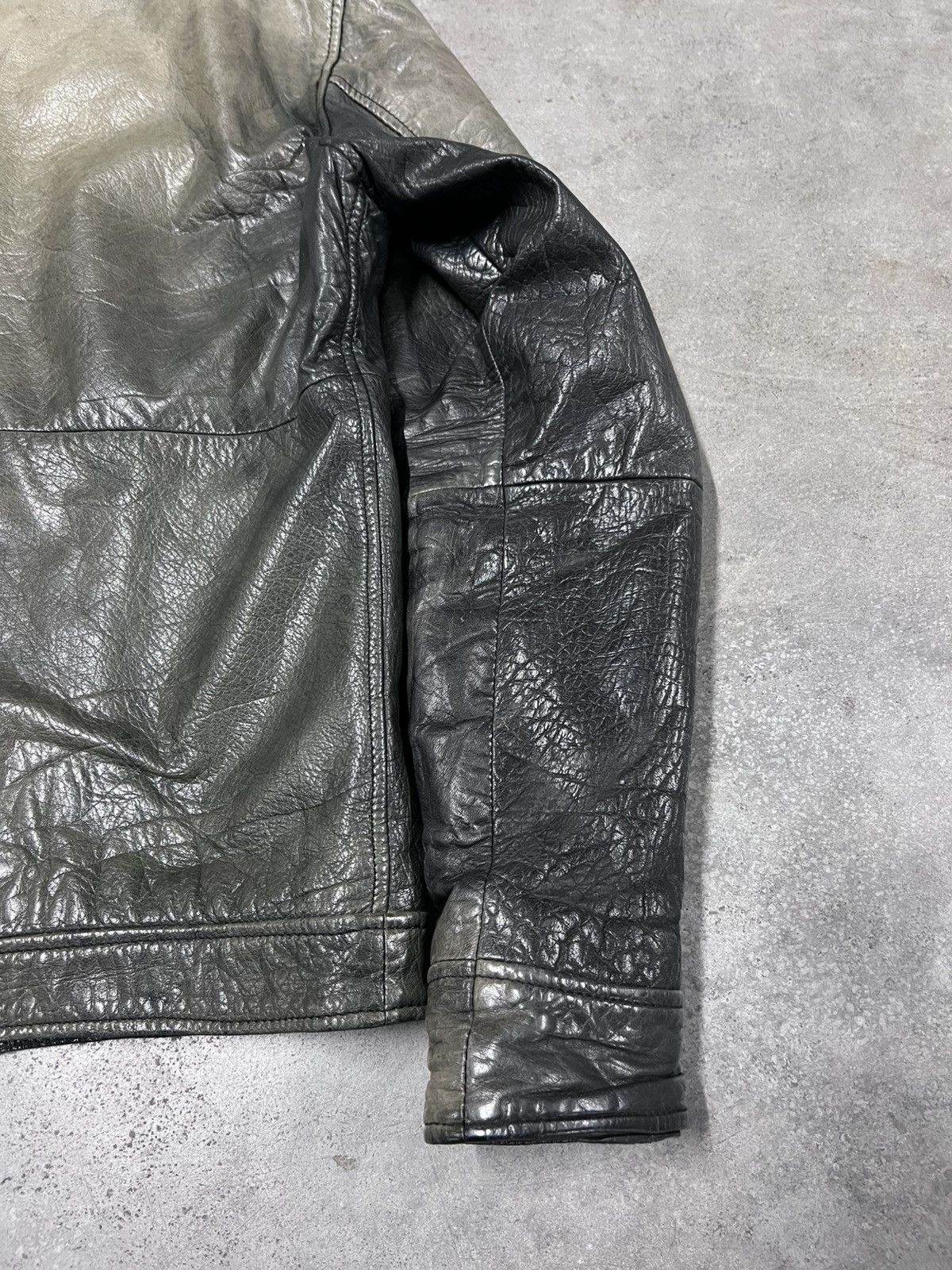 Vintage Rare Faded Real Leather Biker Avant Garde Jacket Size US M / EU 48-50 / 2 - 8 Thumbnail