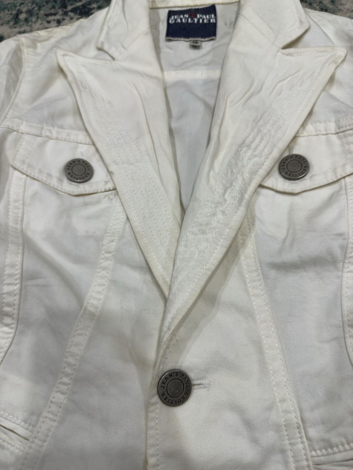 Jean Paul Gaultier Jean Paul Gaultier White Denim Jacket Size S / US 4 / IT 40 - 9 Thumbnail