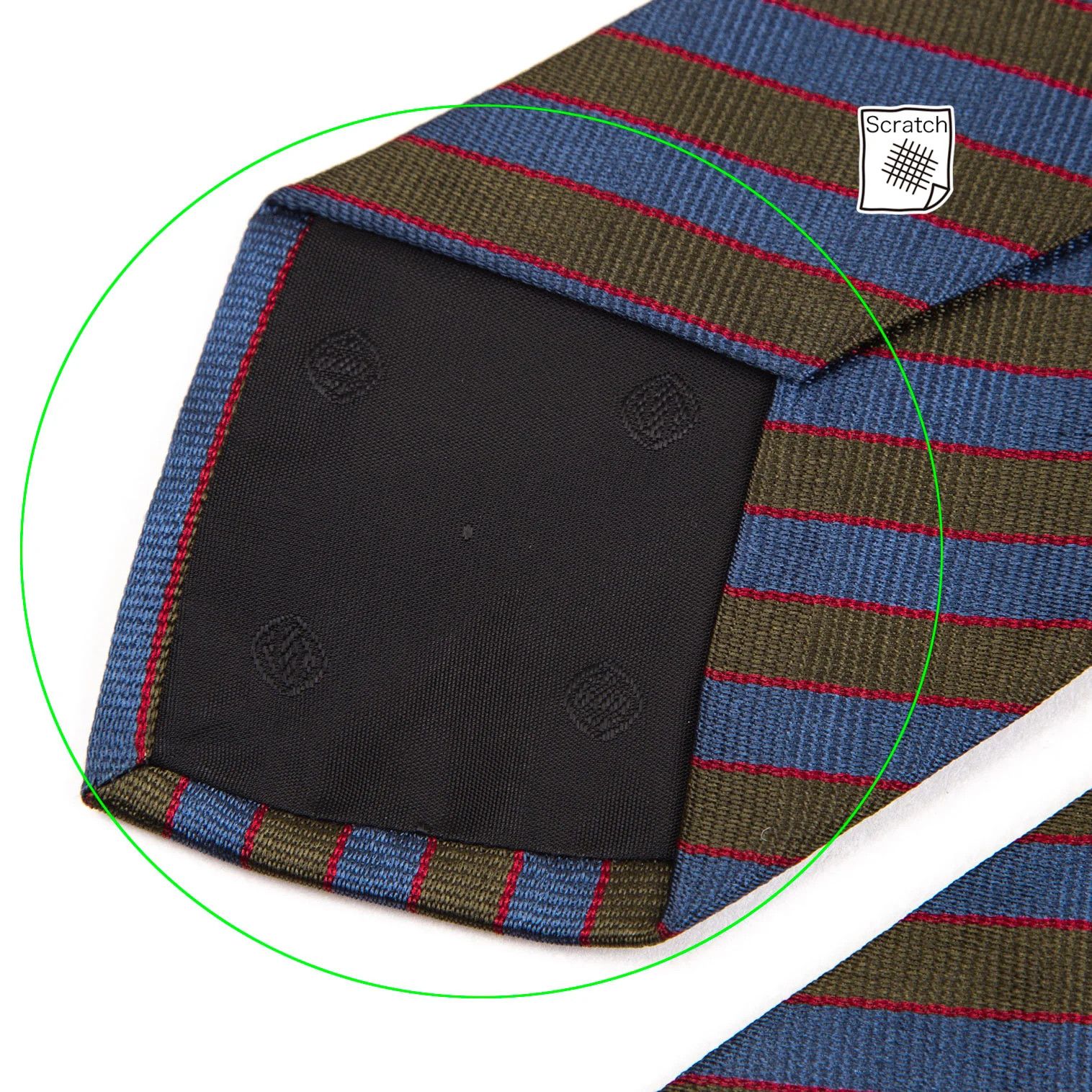 Dries Van Noten Silk Regimental Tie in Khaki Blue Size ONE SIZE - 7 Thumbnail