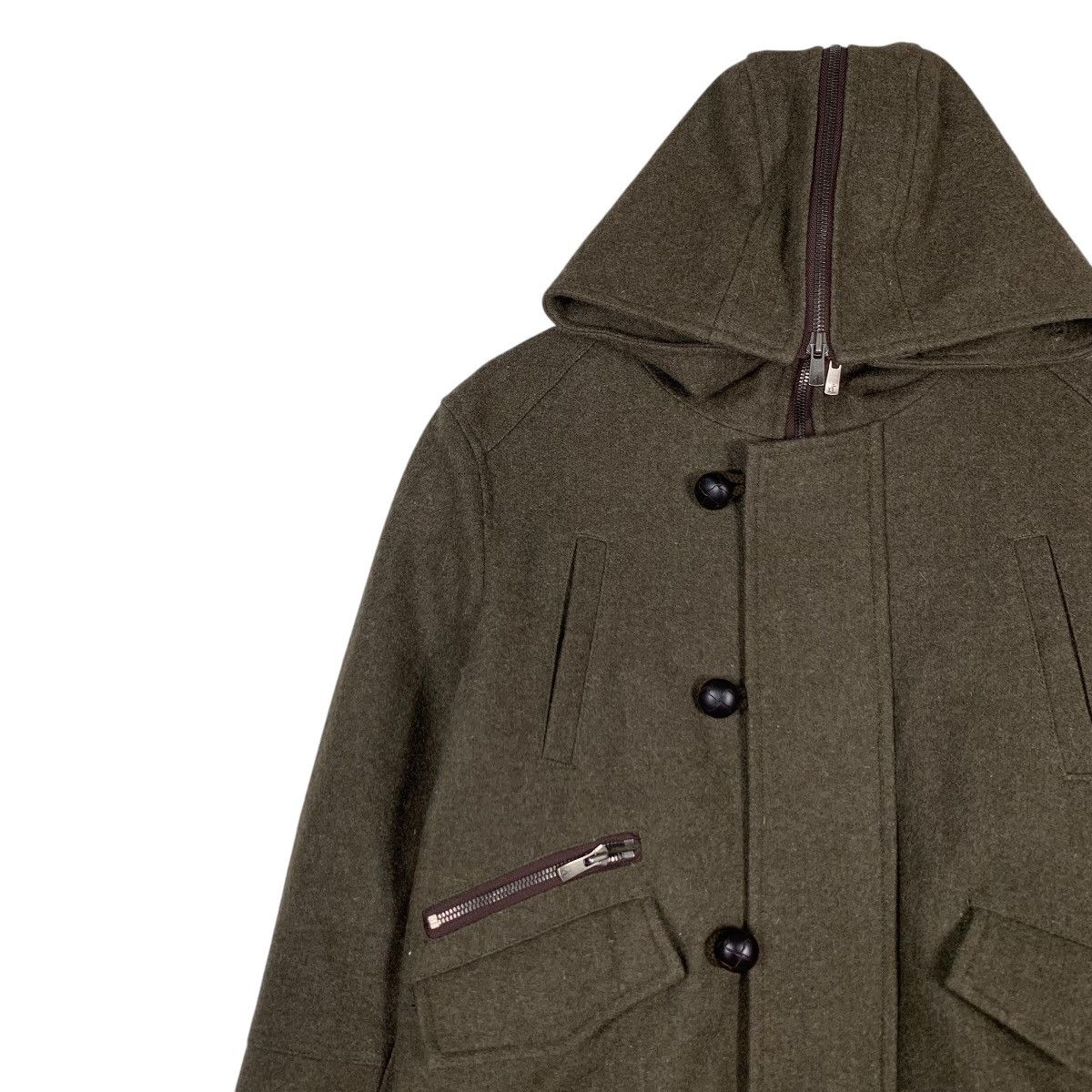 Japanese Brand 2000’s SERGEANT SALUTE Wool Hooded Jacket #1284-C58 Size US S / EU 44-46 / 1 - 6 Thumbnail