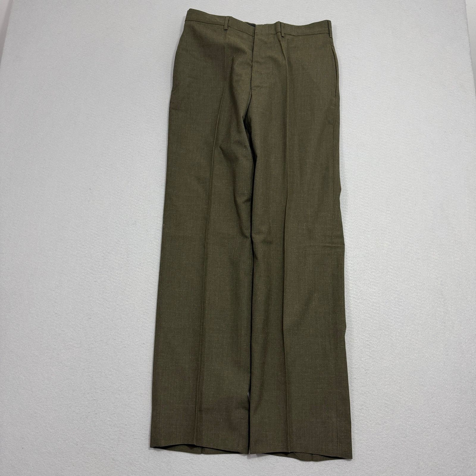 Vintage Vintage Military Trousers Men's 32S (32x30) Green 100% Wool Size US 32 / EU 48 - 1 Thumbnail