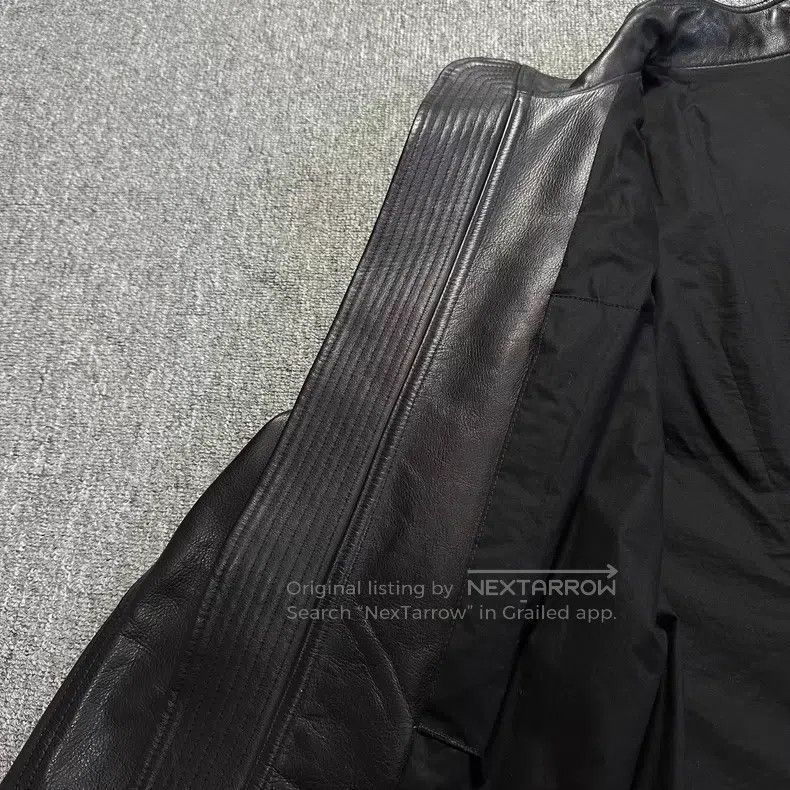 Rick Owens Rick Owens Black stand-up collar cowhide leather jacket Size US L / EU 52-54 / 3 - 8 Thumbnail