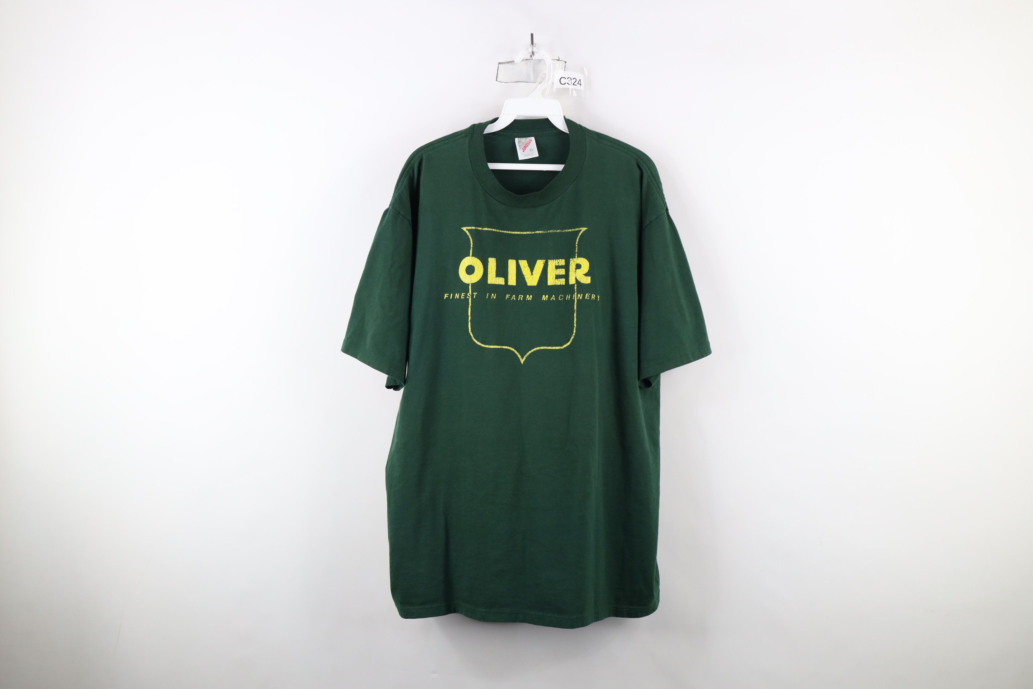Vintage Vintage 90s Spell Oliver Farm Machinery T-Shirt Green USA Size US XL / EU 56 / 4 - 1 Thumbnail