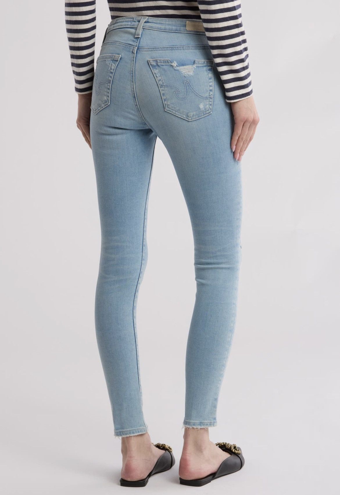 AG Adriano Goldschmied AG Jeans Ripped Legging Ankle Jeans 27 Years Coexist so 28 Size 28" / US 6 / IT 42 - 2 Thumbnail
