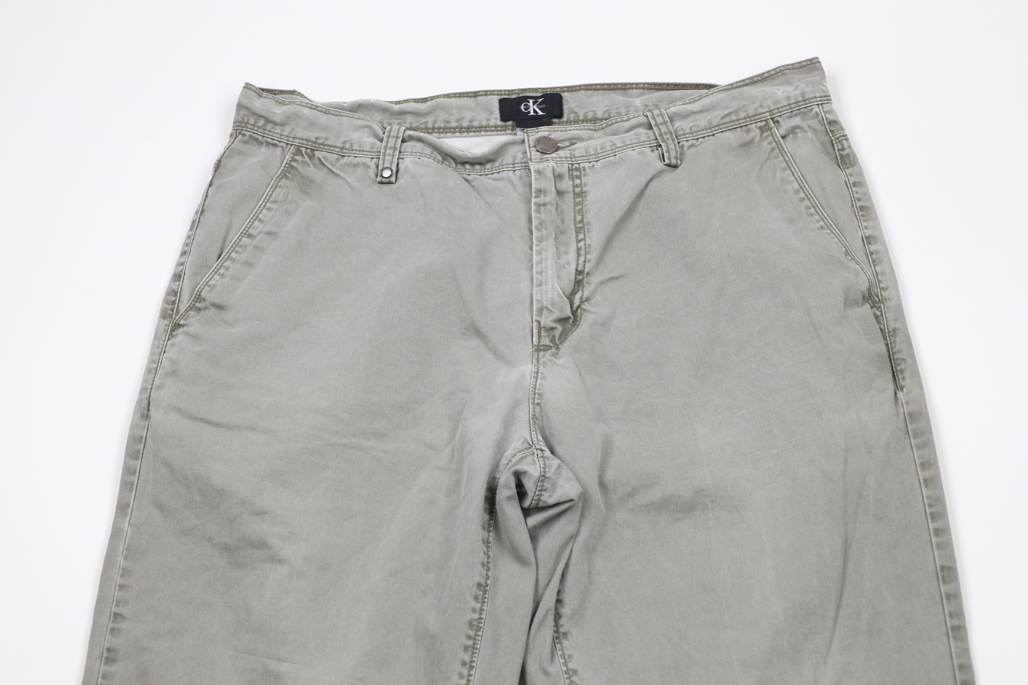 Calvin Klein × Vintage Vintage Y2K Calvin Klein Stonewash Pigment Dye Pants Green Size US 34 / EU 50 - 2 Thumbnail