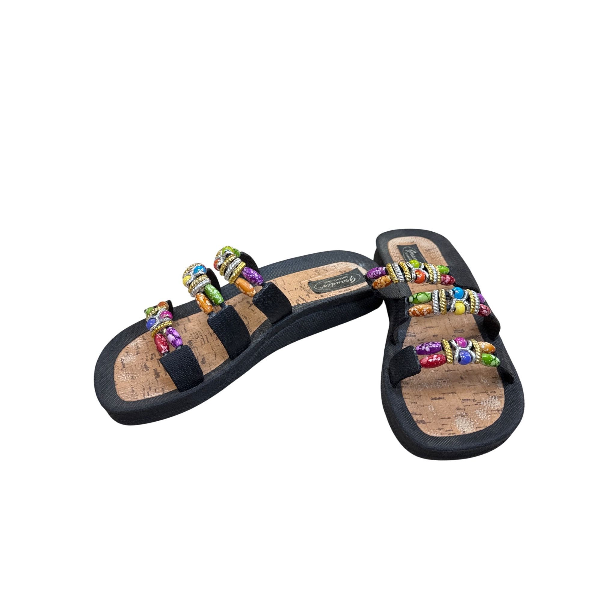 Other Grandco Womens Multicolor Beaded Cork Slip-On Sandals Size 8 Size US 8 / IT 38 - 2 Thumbnail