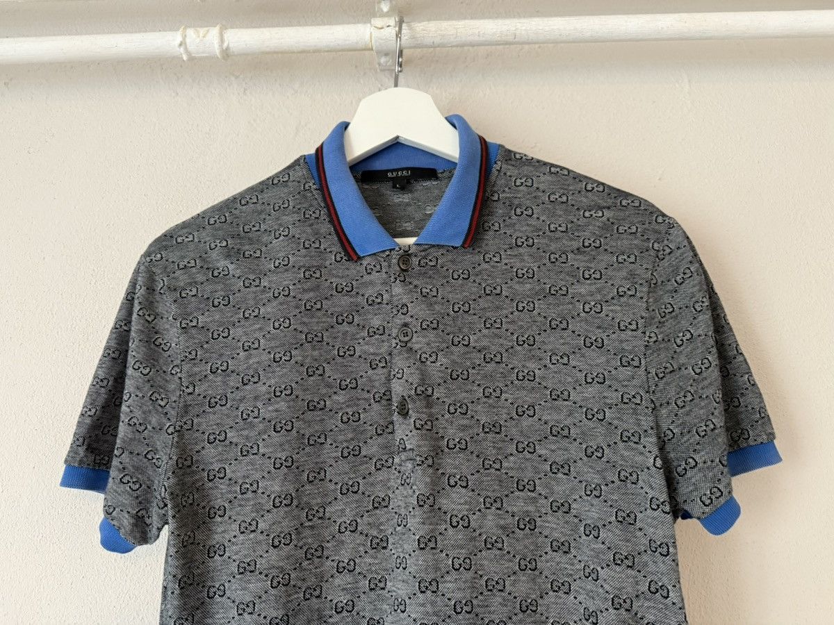 Gucci Gucci Monogram Polo with Blue Contrast Collar Size US M / EU 48-50 / 2 - 4 Thumbnail