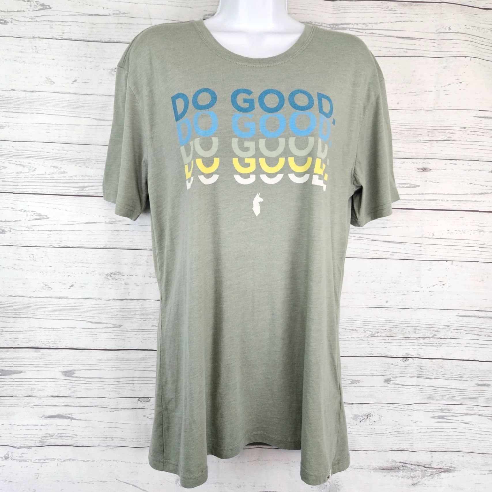 Cotopaxi Cotopaxi Womens Graphic Tee XL Green Blue Do Good Cotton Blend Short Sleeve Shirt Womens XL Green Blue Do Good Cotton Blend Size 40" / US 18 - 2 Thumbnail