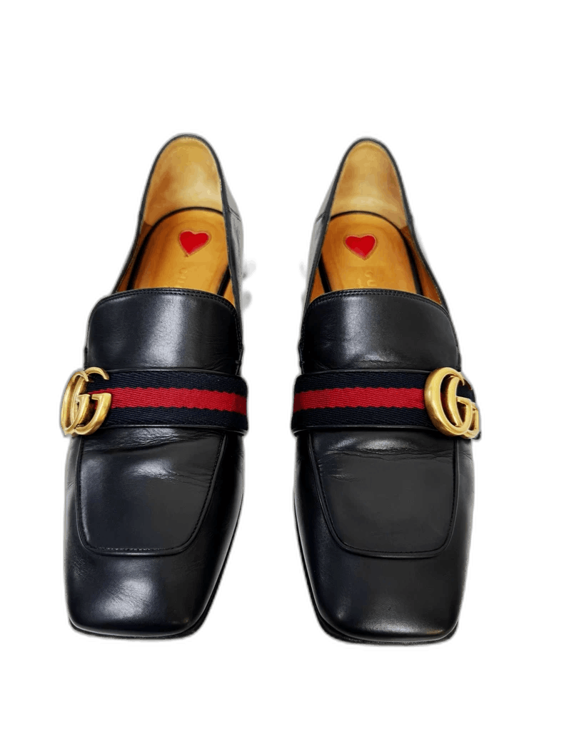 Gucci Gucci Black Leather Loafers Size 38.5 Size US 8 / IT 38 - 1 Thumbnail