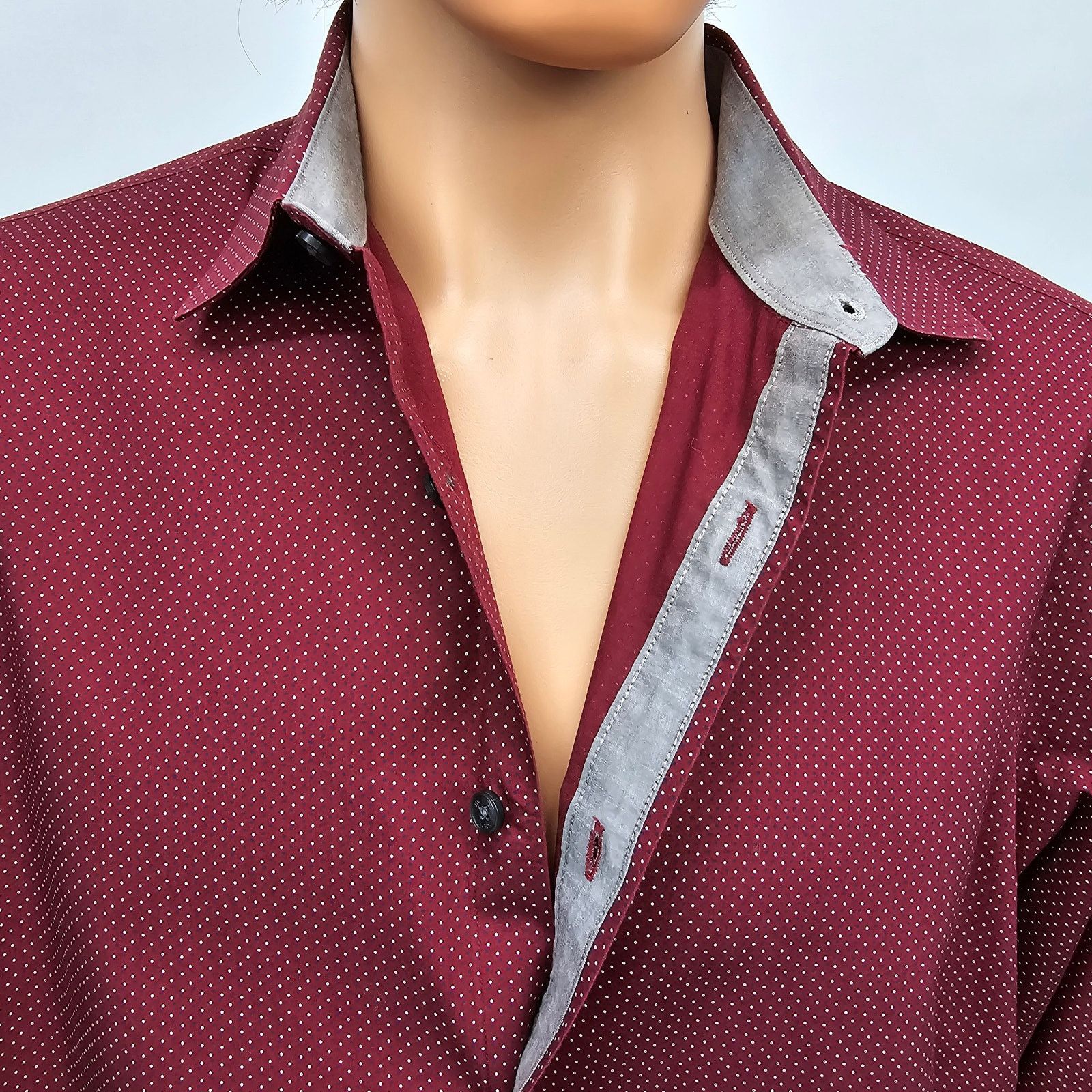 Michael Kors Michael Kors Men Shirt Red Dot Print Contrast Flip Cuff L Size US L / EU 52-54 / 3 - 9 Thumbnail