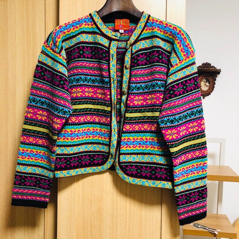 Kenzo KENZO Knitted cardigan with patterns Size M / US 6-8 / IT 42-44 - 1 Thumbnail