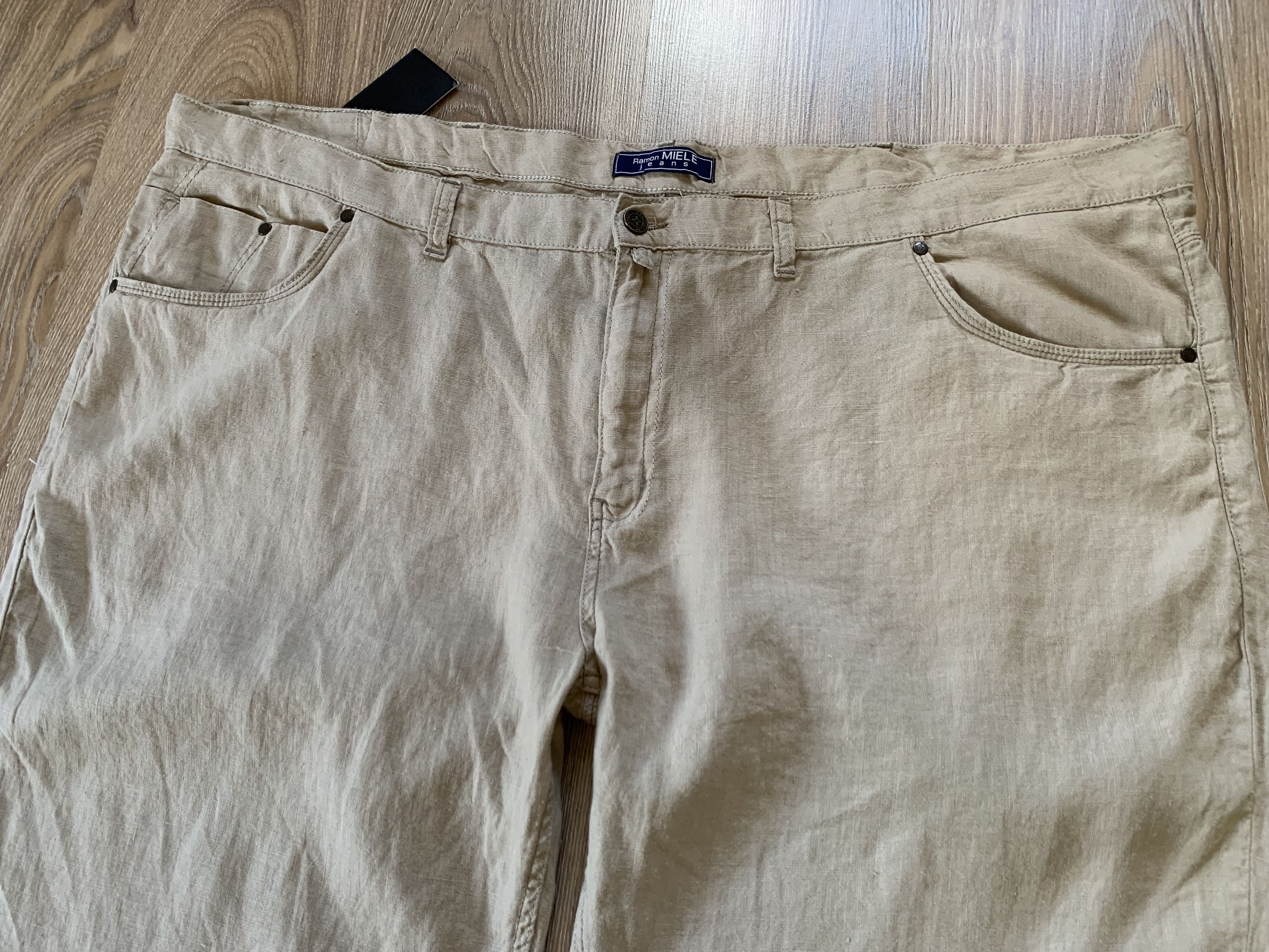 Designer Ramon Miele Mens Big Size Casual Linen Pants Trousers Size US 44 / EU 60 - 3 Thumbnail
