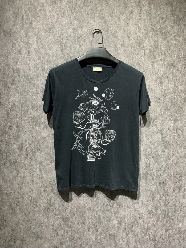 Saint Laurent Paris Saint Laurent Black printed short sleeves 2504-Nextarrow Size US M / EU 48-50 / 2 - 2 Thumbnail