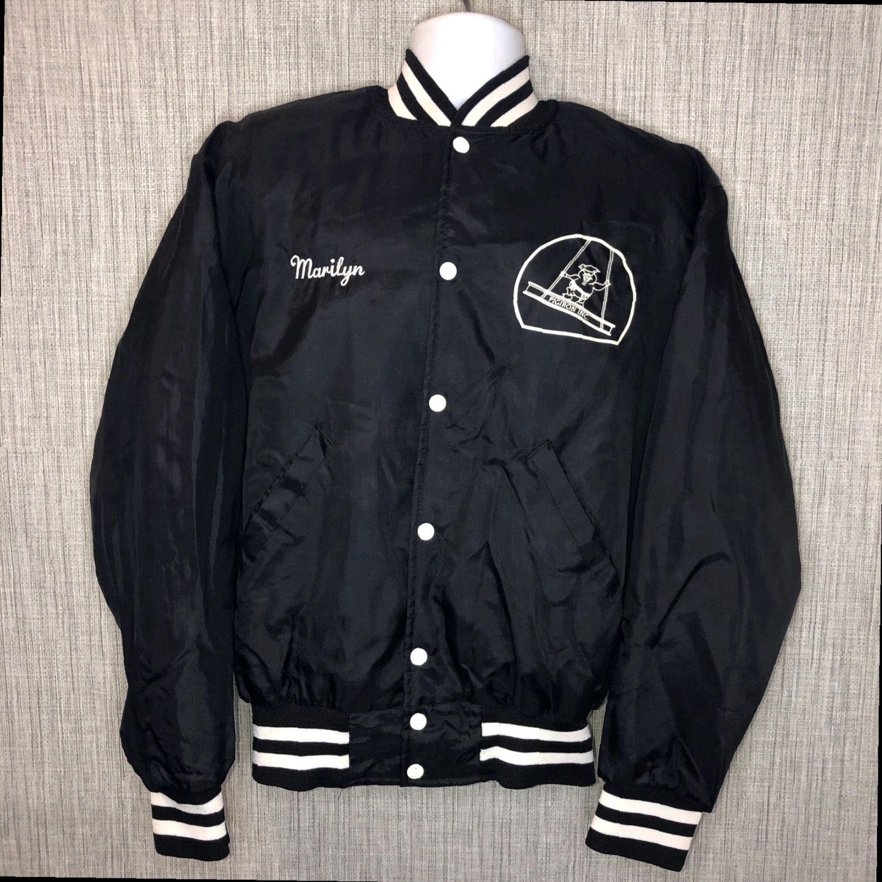 Holloway VINTAGE Holloway Satin Bomber Jacket Mens Large Black Size US L / EU 52-54 / 3 - 2 Thumbnail