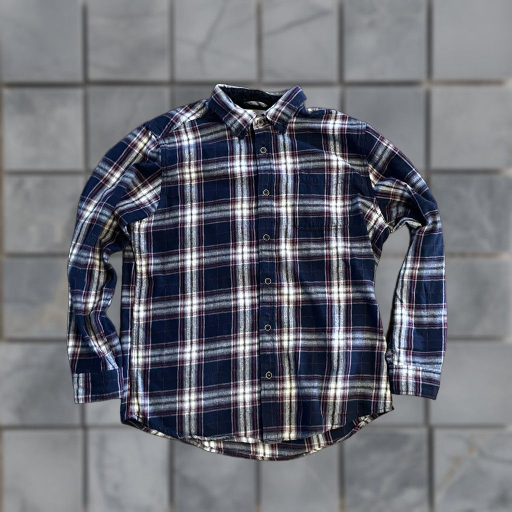 Weatherproof VINTAGE WEATHERPROOF FLANNEL Shirt L Men Blue Long Sleeve Plaid Button-Front Size US L / EU 52-54 / 3 - 1 Thumbnail