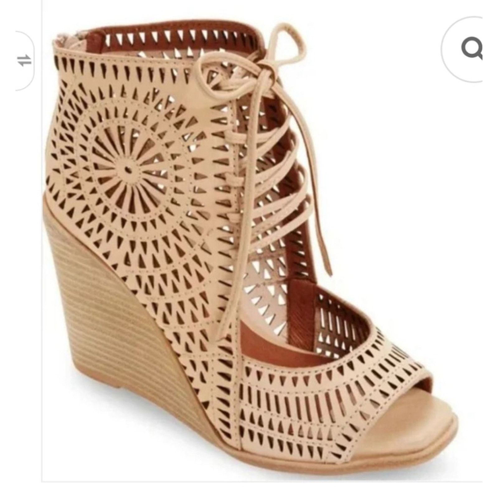 Jeffrey Campbell Jeffrey Campbell Rodillo Laser-Cut Leather Wedge Size 8 Size US 8 / IT 38 - 1 Thumbnail