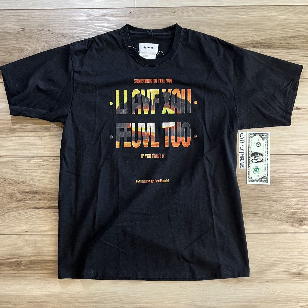 Doublet Doublet Secret Message “I Love You” Black Shirt Size US S / EU 44-46 / 1 - 2 Thumbnail
