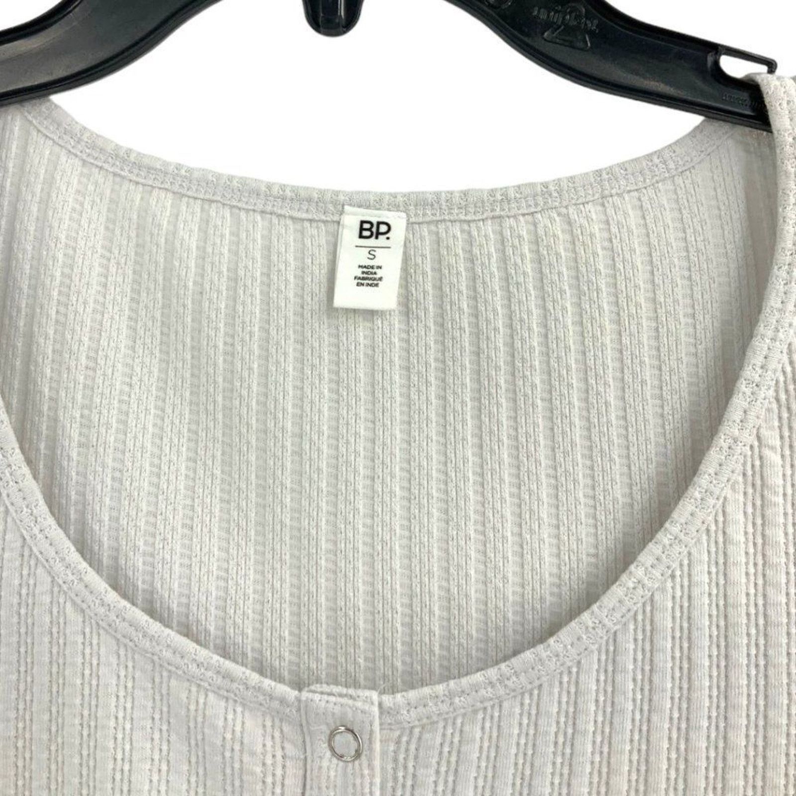 Other Bp. Pointelle Rib Crop Henley In Gray Size Small Size S / US 4 / IT 40 - 4 Thumbnail