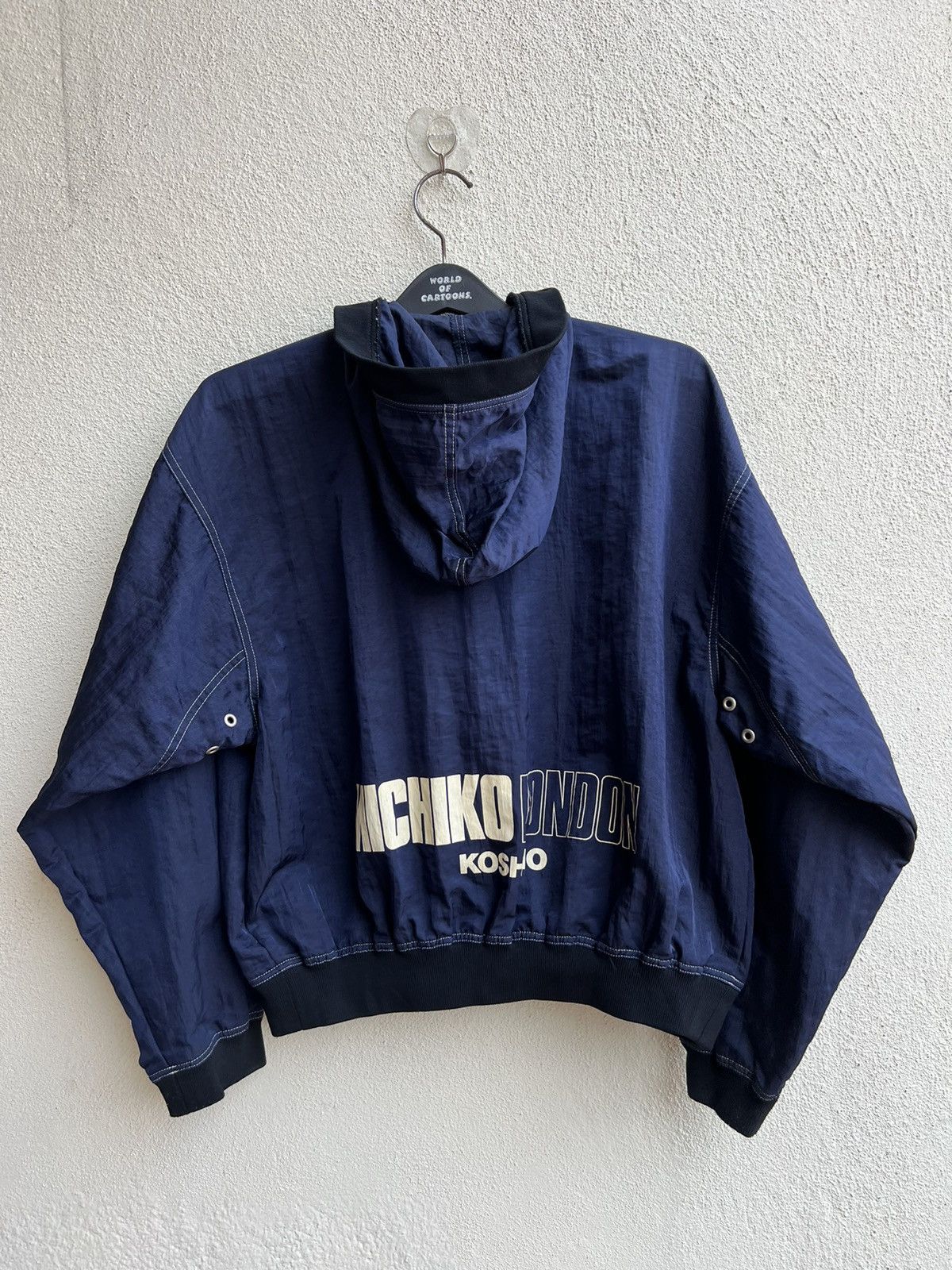 Michiko Koshino London Vtg 90s Michiko Koshino "WET OR DRY" Cropped Bomber Jacket Size US L / EU 52-54 / 3 - 25 Thumbnail