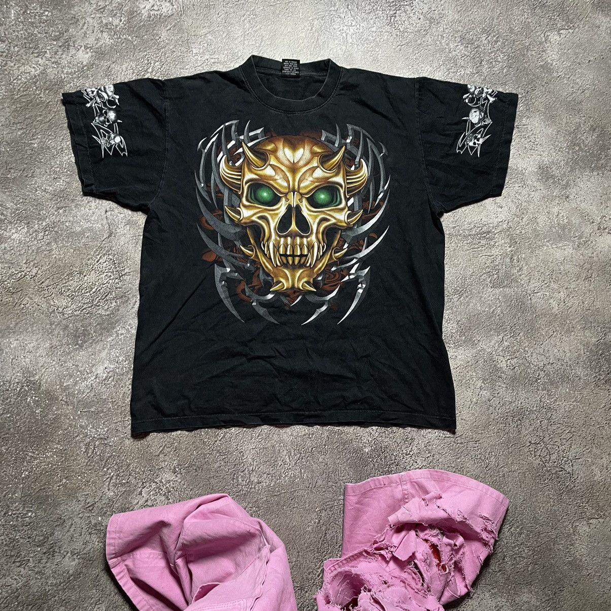 Band Tees Vintage Y2K SKELETON TEE BAND ABSTRACT ROCK GRUNGE HORROR Size US XL / EU 56 / 4 - 1 Thumbnail
