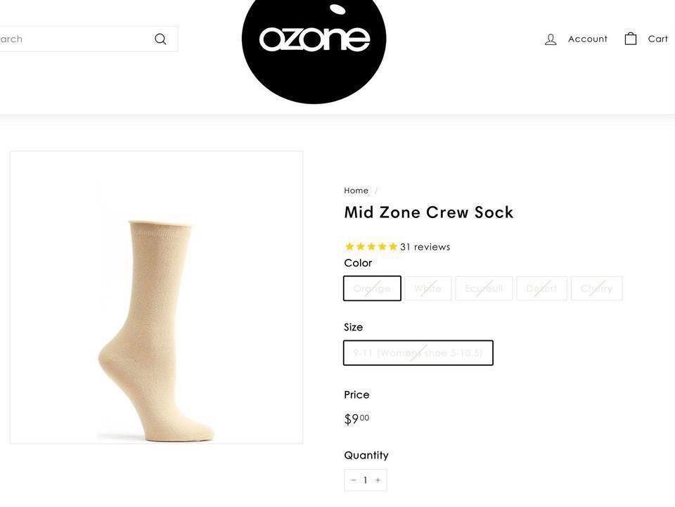Designer Ozone Mid-Zone Crew Socks – (Desert Colors) – Size 9-11 Size ONE SIZE - 3 Thumbnail