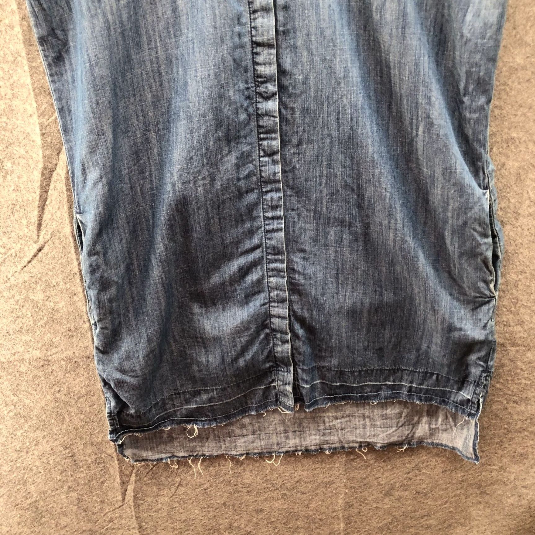 Madewell Madewell Chambray Shirt Dress Womens XS Blue Short Sleeve Mini Lyocell Cotton Dress Shirt Size XS / US 0-2 / IT 36-38 - 4 Thumbnail