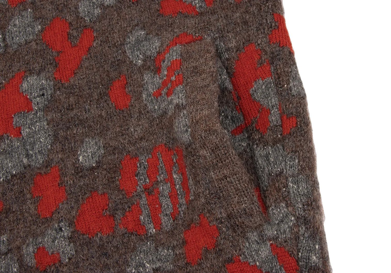 Issey Miyake Silk Blend Wool Jacquard Knit Jacket in Brown and Red Size US M / EU 48-50 / 2 - 8 Thumbnail