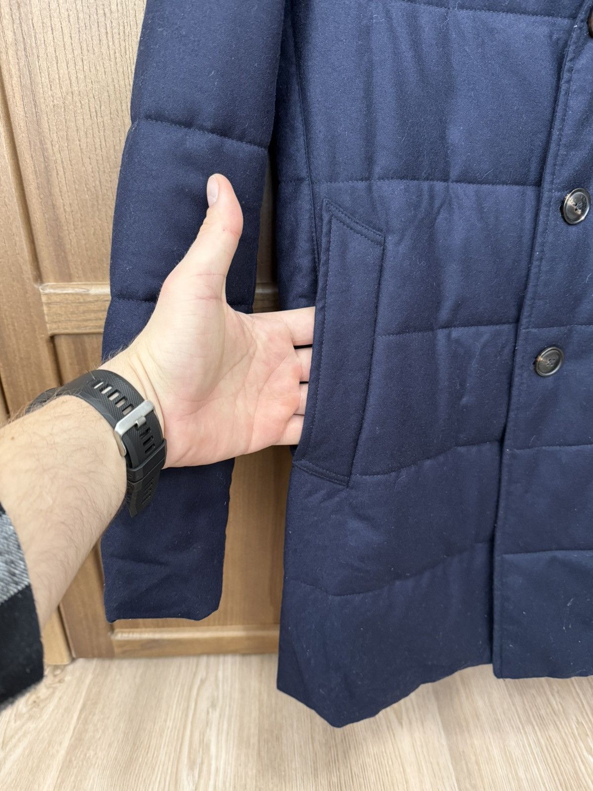 Paoloni Paoloni Quarantasei Navy Blue Wool Coat Jacket Size US S / EU 44-46 / 1 - 4 Thumbnail