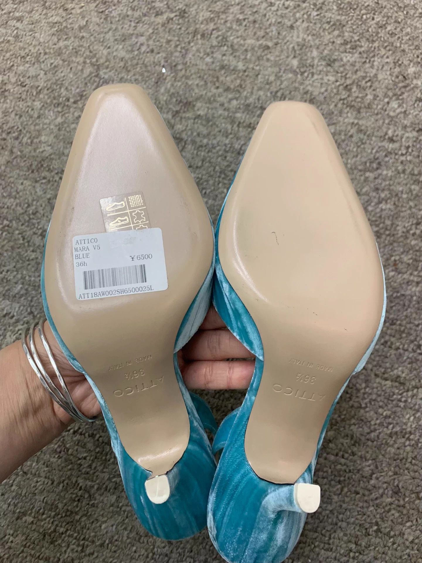 Other ATTICO Turquoise Suede Crystal Heels 36.5 Size US 5.5 / IT 35.5 - 5 Thumbnail