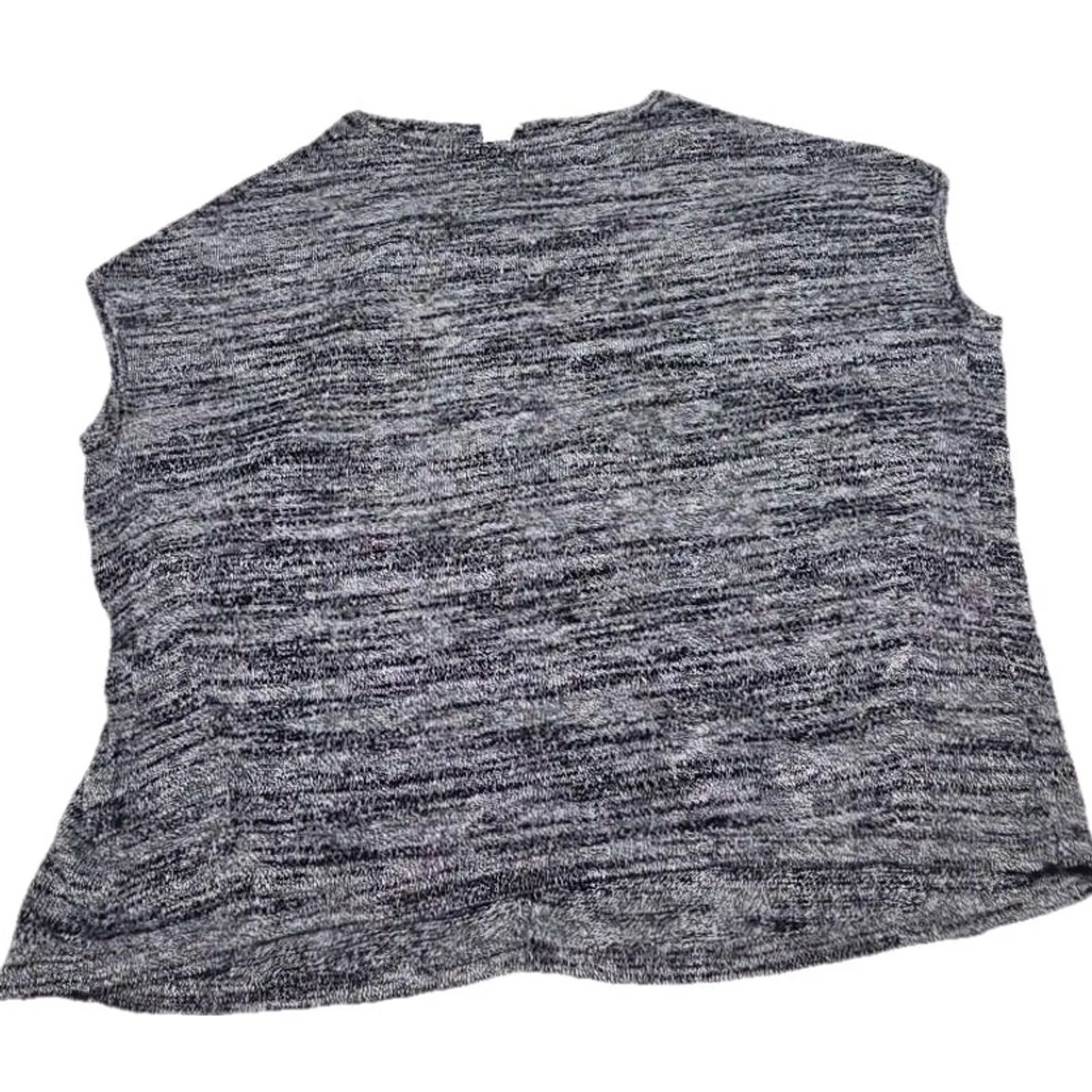 J. Jill J. Jill Blouse Shirt Linen Cotton Top L Gray Marled Boat Neck Cap Sleeve Relaxed Women Regular Beige? Size L / US 10 / IT 46 - 7 Thumbnail