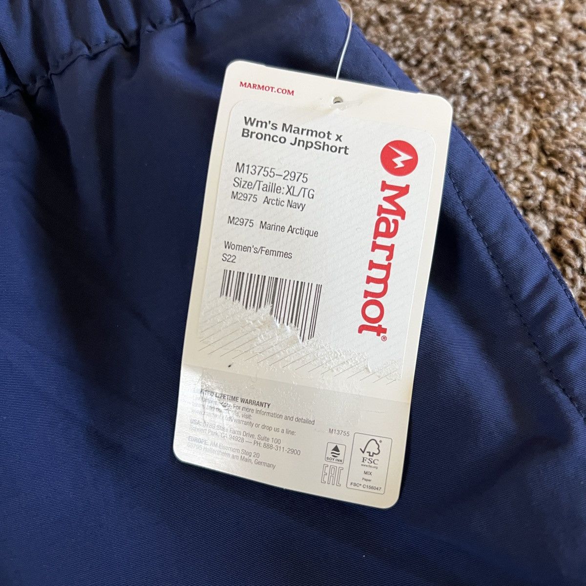 Marmot Marmot X Bronco Women's Juniper Navy Performance Shorts Size 34" / US 12 / IT 48 - 4 Thumbnail