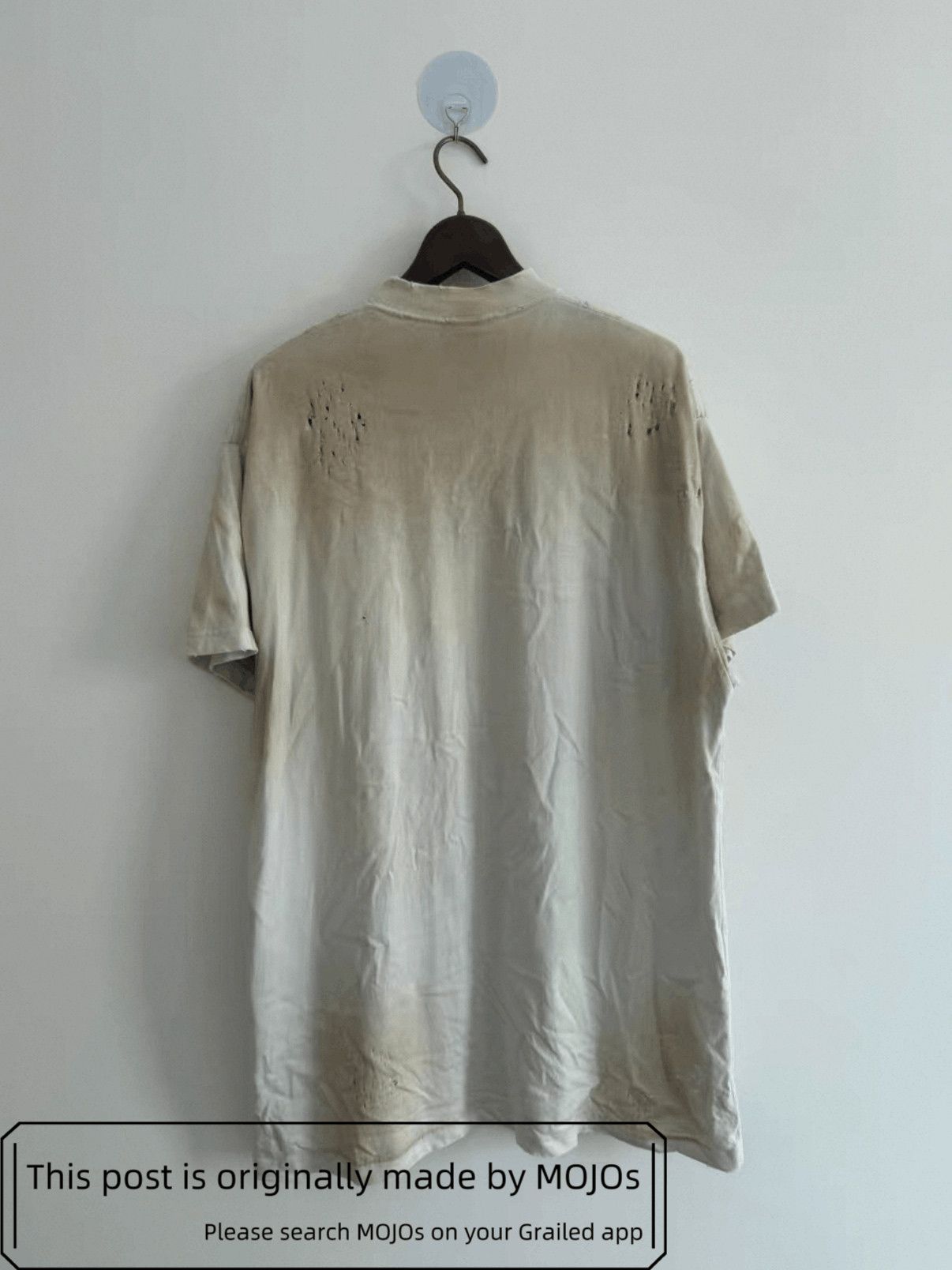Balenciaga Sz 1 Heavy Distressed Logo Letters Patch Tee mojos210 Size US S / EU 44-46 / 1 - 3 Thumbnail