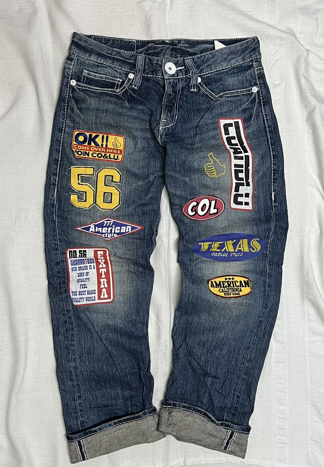 Other 🔥HOT DROPS🔥STREETWEAR PATCH DENIM PANTS RARE Size US 31 - 1 Thumbnail