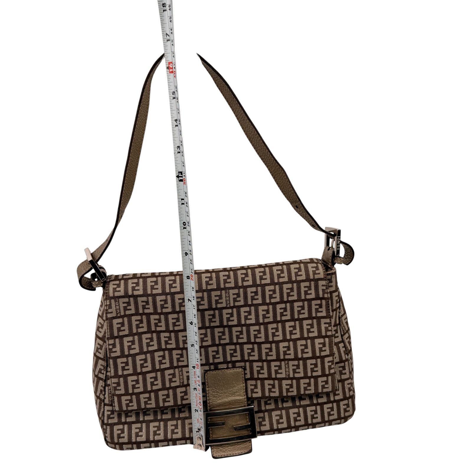 Fendi Fendi Zucchino Fabric and Leather Mama Baguette Bag Size ONE SIZE - 14 Thumbnail