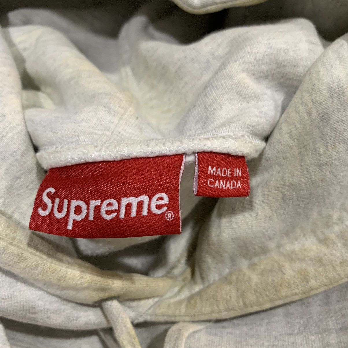 Supreme Supreme FW15 Logo Rib Hooded Sweatshirt Grey Size US XL / EU 56 / 4 - 10 Thumbnail