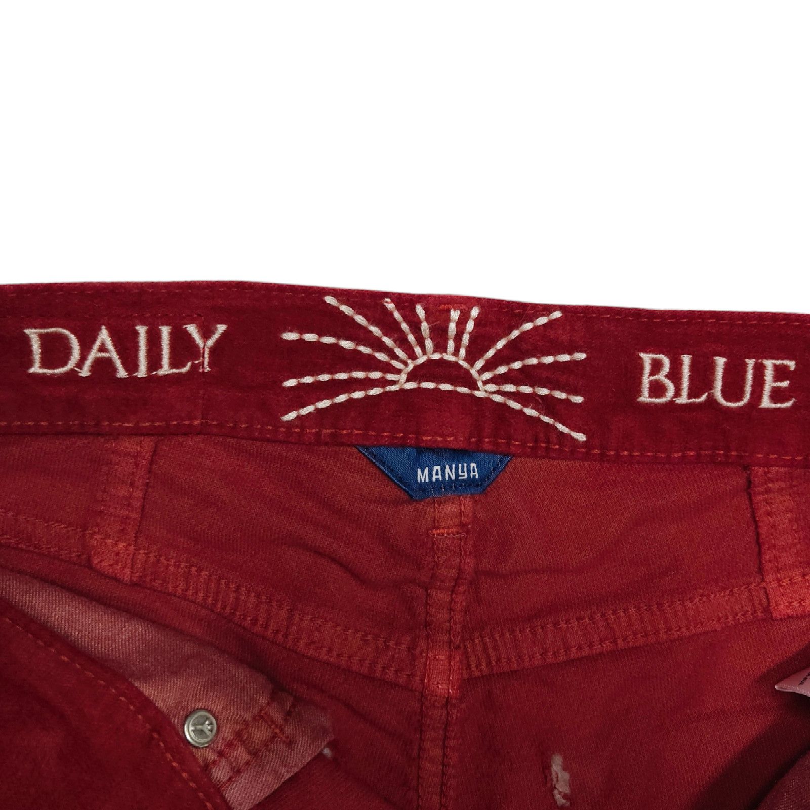 AG Adriano Goldschmied NWT Daily Blue Manya Velveteen Denim Jeans Sz. 25 Swing Size 25" / US 0 / IT 36 - 7 Thumbnail