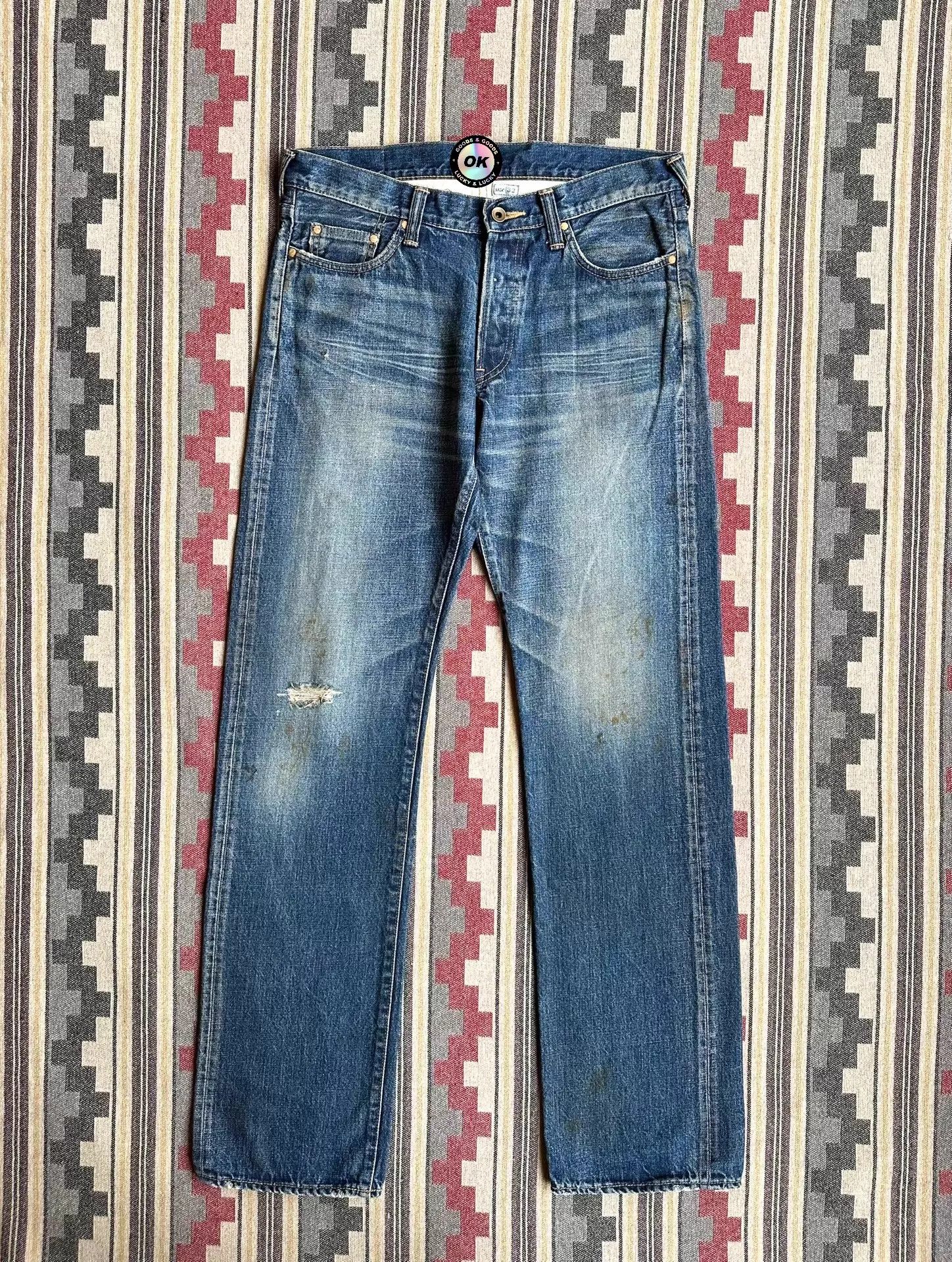 Prada Prps Noir Heavy Wash Splat Dye Distressed Sample OG 32 Jeans Size US 32 / EU 48 - 1 Thumbnail