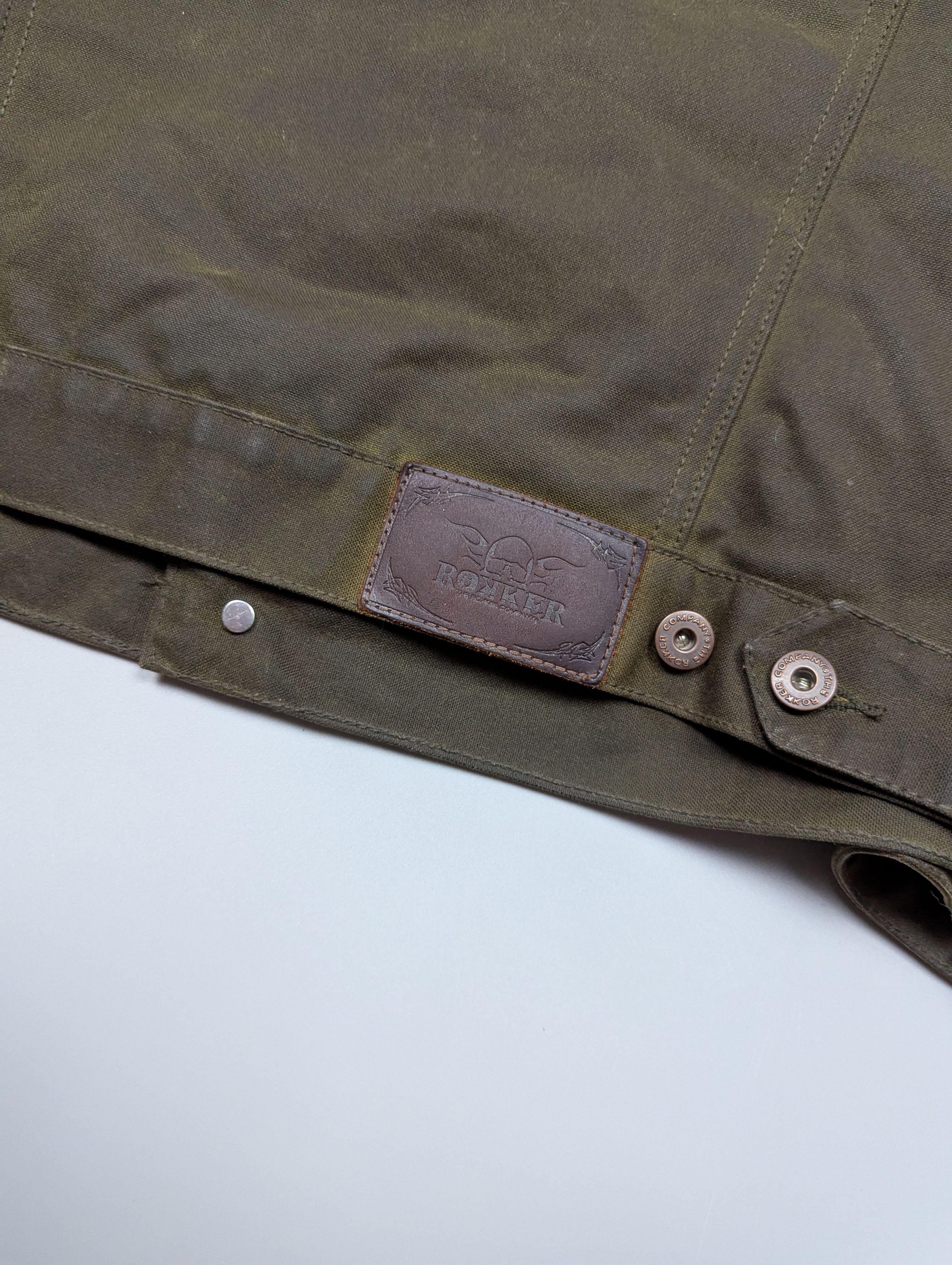 THE ROKKER COMPANY ROKKER Brown Waxed Moto Jacket M/L Waterproof Biker Size US L / EU 52-54 / 3 - 13 Thumbnail