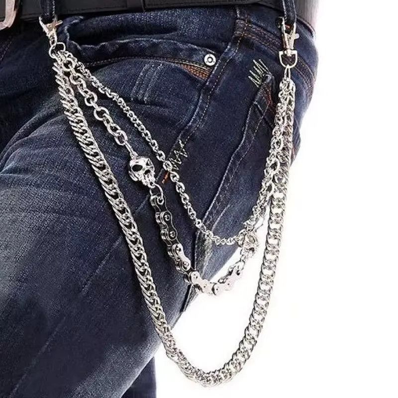 Jewelry Metal Skull Waist Pants Chain Key Chain Size ONE SIZE - 2 Thumbnail