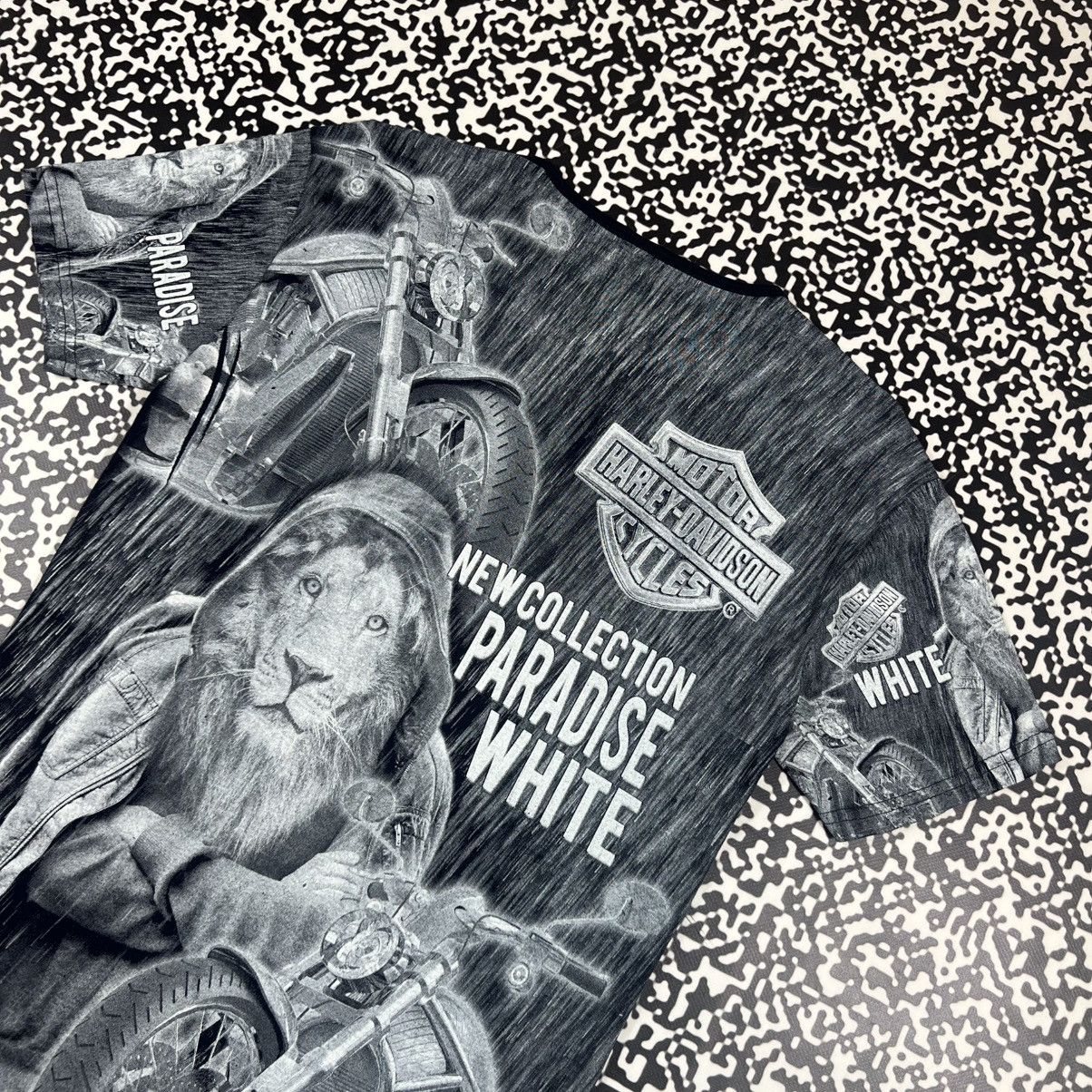Harley Davidson Vintage Y2K Harley Davidson Over Print Biker Cycles T-shirt Size US M / EU 48-50 / 2 - 14 Thumbnail