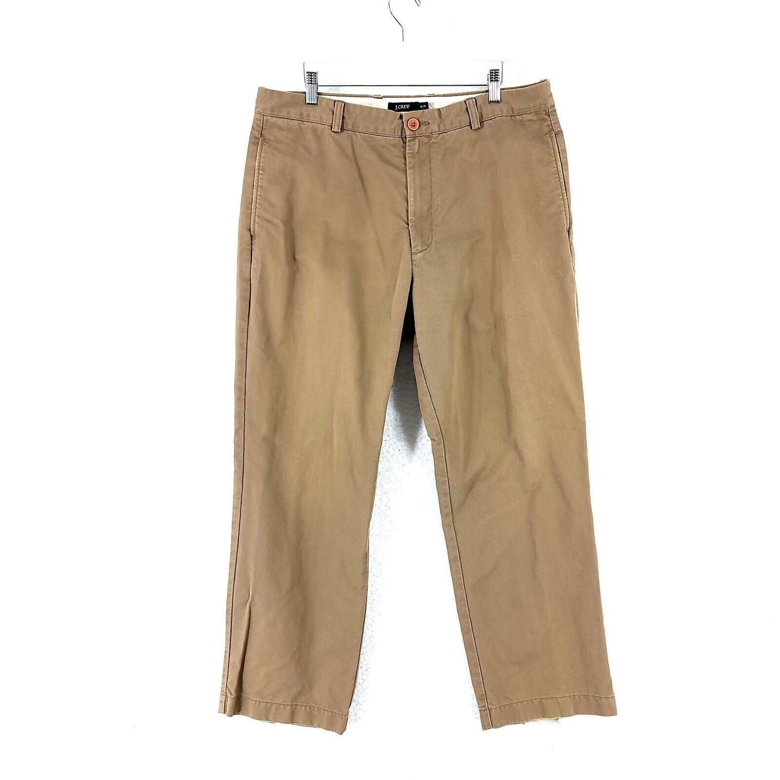 J.Crew DAMAGED J. Crew Cotton Flat Front High Rise Brown Chino Pant Size US 36 / EU 52 - 1 Thumbnail