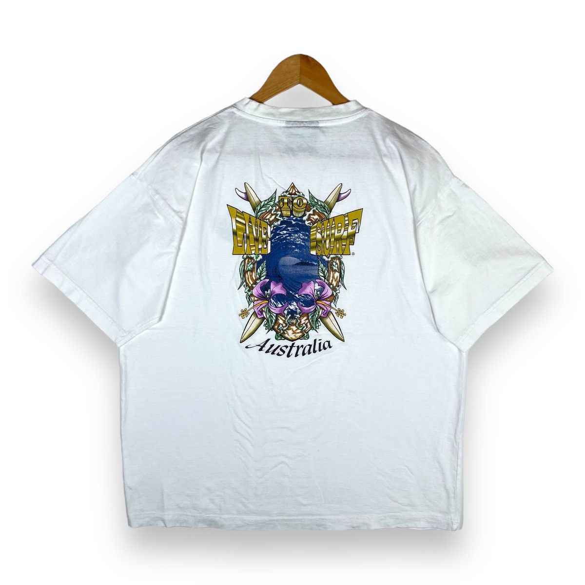 Other Vintage 90's LIVE TO SURF Australia Graphic Surf Tee Size US M / EU 48-50 / 2 - 1 Thumbnail